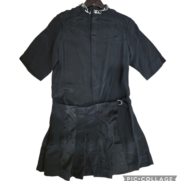 3.1 Phillip Lim Black 100% Silk Short Sleeve Dress Sz 0 - Picture 7 of 12
